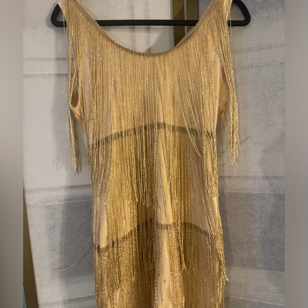 Gold Tassel Flapper Style Dress - Picture 2 of 3